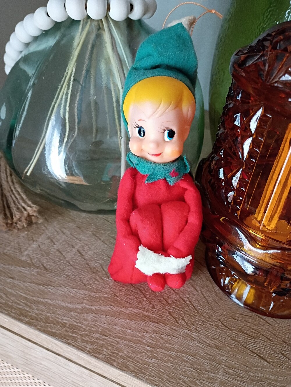 Vintage Napco Knee Hugger Elf Pixie Blond Hair Christmas 1950s